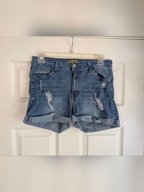 Wax Jean Butt, I Love You Distressed Denim Shorts Size 11